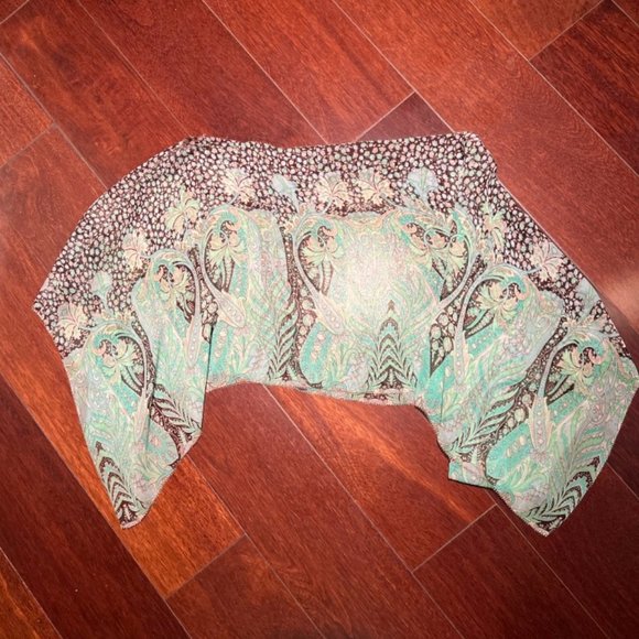 Vintage Eli Tahari Strapless Silk Top with matching Short Pancho - Picture 7 of 12